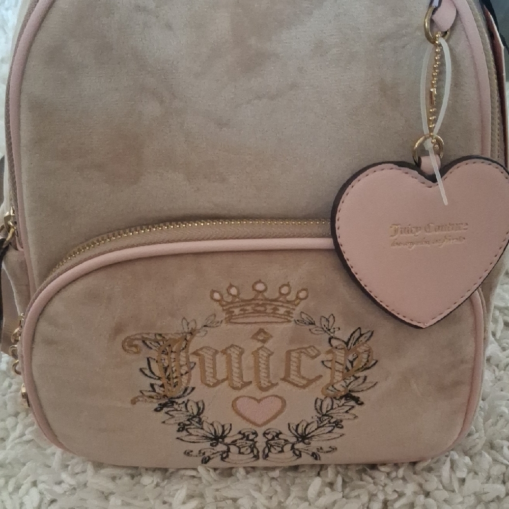 Juicy Couture Pink and Tan Backpack with Elegant Design